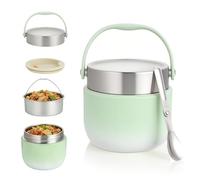 OTraki Recipiente Térmico para Alimentos 1200ml Termo Comida Caliente con Cuchara Plegable, Acero Inoxidable Fiambrera Termica Infantil y Adultos, Contenedor Térmico para Picnic, Escuela y Oficina