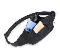 OTraki Riñonera Negra Riñonera Running, Riñonera Running Deportiva Hombre Mujer con Conector para Auriculares Y Bolsillos con Cremallera, Riñonera Cinturón Ajustable para Senderismo, Camping