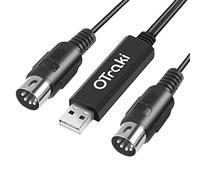 OTraki USB MIDI Cable 6Ft 2M USB a Midi 5 PIN IN-out Convertidor Teclado Keyboard Piano Música del Cable Adaptador para PC Teléfono Laptop (3m)