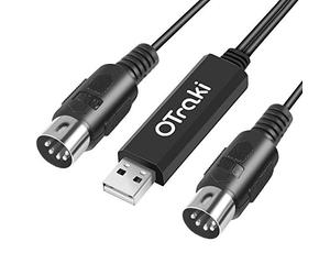 OTraki USB MIDI Cable 6Ft 2M USB a Midi 5 PIN IN-out Convertidor Teclado Keyboard Piano Música del Cable Adaptador para PC Teléfono Laptop