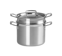 Le Creuset Cacerola de pasta de acero inoxidable con colador, 20 cm, plateado, 96200520001000