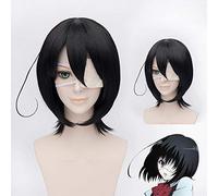 Otro Mei Misaki Negro Peluca De Cosplay De Pelo Sintético Corto Fibra Resistente Al Calor + Gorra De Peluca Otro Negro