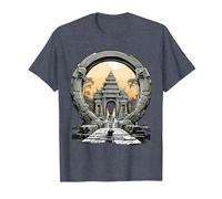 Otros misterios Antiguos Angkor Wat Stargate Portal Camiseta, Hombre, Azul Jaspeado, XL