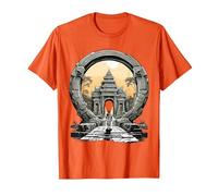 Otros misterios Antiguos Angkor Wat Stargate Portal Camiseta, Hombre, Naranja, S