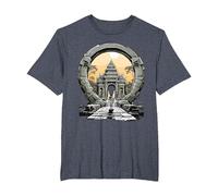 Otros misterios Antiguos Angkor Wat Stargate Portal Camiseta, Hombre Tallas Grandes, Azul Jaspeado, 5X Alto