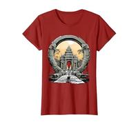 Otros misterios Antiguos Angkor Wat Stargate Portal Camiseta, Mujer, Arándano, L