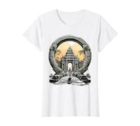 Otros misterios Antiguos Angkor Wat Stargate Portal Camiseta, Mujer, Blanco, XL