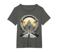 Otros misterios Antiguos Angkor Wat Stargate Portal Camiseta, Mujer Tallas Grandes, Asfalto, 1XL Grande