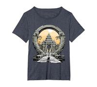 Otros misterios Antiguos Angkor Wat Stargate Portal Camiseta, Mujer Tallas Grandes, Azul Jaspeado, 5XL Grande