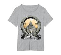 Otros misterios Antiguos Angkor Wat Stargate Portal Camiseta, Mujer Tallas Grandes, Gris Jaspeado, 4XL Grande