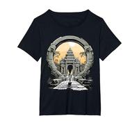 Otros misterios Antiguos Angkor Wat Stargate Portal Camiseta, Mujer Tallas Grandes, Negro, 5XL Grande