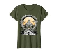 Otros misterios Antiguos Angkor Wat Stargate Portal Camiseta, Mujer, Verde Oliva, L