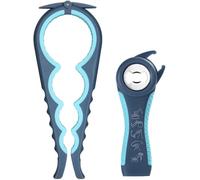 Otstar Último abridor de tarros, 5 en 1, multifunción, abridor de botellas, kit de abridor de latas para manos débiles, ancianos, personas con artritis (azul)