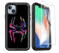 OTTARTAKS- Compatible con iPhone 14 13 Funda con Protector de Pantalla, Spider Cool Funda de teléfono Resistente de Cuerpo Completo para niños y Hombres Funda Protectora de 3 Capas a Prueba de Golpes
