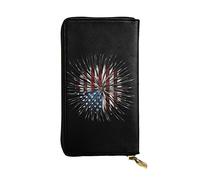 Otter - Cartera de cuero de gran capacidad para mujer, tarjetero de cuero para hombre y mujer, Bandera americana Firework, Talla única, Classic