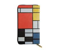 Otter - Cartera de cuero de gran capacidad para mujer, tarjetero de cuero para hombre y mujer, Composición en rojo, amarillo, azul y negro., Talla única, Classic