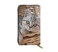 Otter - Cartera de cuero de gran capacidad para mujer, tarjetero de cuero para hombre y mujer, Gato, Talla única, Classic