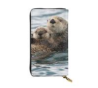 Otter - Cartera de cuero de gran capacidad para mujer, tarjetero de cuero para hombre y mujer, Otter, Talla única, Classic