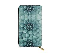 Otter - Cartera de cuero de gran capacidad para mujer, tarjetero de cuero para hombre y mujer, planta suculenta, Talla única, Classic