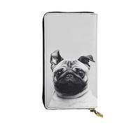 Otter - Cartera de cuero de gran capacidad para mujer, tarjetero de cuero para hombre y mujer, Pug, Talla única, Classic