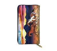 Otter - Cartera de cuero de gran capacidad para mujer, tarjetero de cuero para hombre y mujer, Running Horses, Talla única, Classic