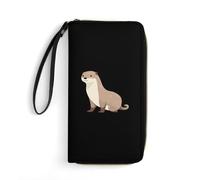 Otter - Cartera larga de piel para hombre y mujer, con cordón