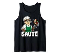 Otter Chef Salteado Cocinando Gráfico Animal Camiseta sin Mangas