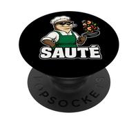 Otter Chef Salteado Cocinando Gráfico Animal PopSockets PopGrip Adhesivo