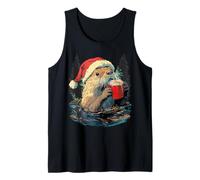 Otter drinks Coffee Funny and Great Christmas for Man Woman Camiseta sin Mangas
