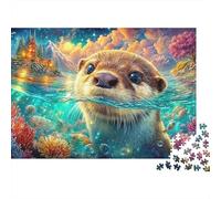 Otter en el Mundo Submarino mágico Puzzle De 1000 Piezas Adorable Otter Excelente Regalo para Ancianos, Mayores, Adultos Y Niños 70x50cm/1000pcs