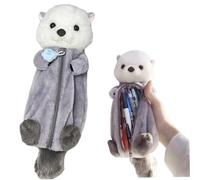 Otter Fase de lápiz Gran Capacidad Lindo Estuche de lápiz de Animales 3D Soft Fince Soft Fince Funda con Cremallera para Suministros para la Escuela universitaria de la Oficina