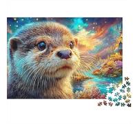 Otter por Enchanted River and Cottages Puzzle De 1000 Piezas Adorable Otter, Excelente Juego para Adultos Y Niños 52x38cm/1000pcs