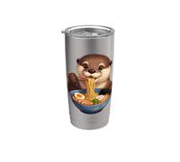 Otter Ramen Bowl Kawaii Japonés Fideos Bowl Anime Food Vaso térmico de acero inoxidable de doble pared