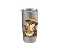 Otter Ramen Bowl Kawaii Japonés Fideos Bowl Anime Food Vaso térmico de acero inoxidable de doble pared