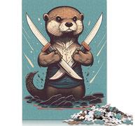 Otter Warrior Chibi Rompecabezas Imposible,desafío for Adults Entretenimiento Creativo 1000 Piezas Obra De Arte De Juego De para Adultos, Regalos A Partir De 14 Años 1000pcs (75x50cm)