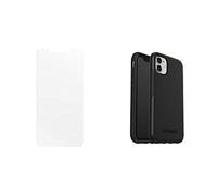 OtterBox Alpha Glass Series Screen Protector for iPhone 11 - Clear w Symmetry Series Case for iPhone 11 - Black