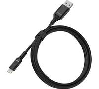 Otterbox Cable Reforzado 1M USB-A a Lightning, Negro | Cable de carga para Smartphones y Tablets, Ultra resistente, testeado para doblados y torsiones