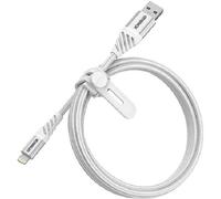 Otterbox Cable Reforzado Premium de Nylon 1M USB-A a Lightning, Blanco | Cable de carga para Smartphones y Tablets, Ultra resistente, testeado para doblados y torsiones
