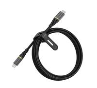 OtterBox Cable Reforzado Premium de Nylon USB-C a Lightning, Certificado MFi, Cable Carga Rápida para iPhone e iPad, Ultra Resistente, testeado para doblados y torsiones, 2M, Negro