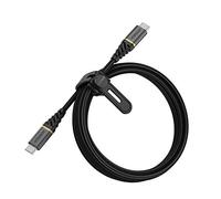 Otterbox Cable Reforzado Premium de Nylon USB-C a USB-C, Cable Carga Rápida para Smartphone e Tablet, Ultra Resistente, testeado para doblados y torsiones, 2M, Negro