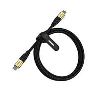 Otterbox Cable Reforzado Premium de Nylon USB-C a USB-C, USB-C 3.2 Gen 1, Cable Carga Rápida para Smartphone e Tablet, Ultra Resistente, testeado para doblados y torsiones, 1.8M, Negro