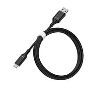 Otterbox Cable Reforzado USB-A a USB-C, Cable de Carga para Smartphone e Tablet, Ultra Resistente, testeado para doblados y torsiones, 1M, Negro