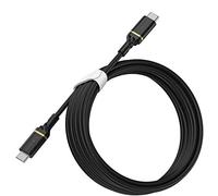 Otterbox Cable Reforzado USB-C a USB-C, Cable de Carga Rápida para Smartphone e Tablet, Ultra Resistente, testeado para doblados y torsiones, 3M, Negro