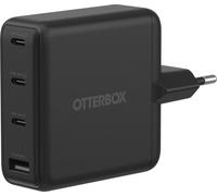 OtterBox Cargador de Pared Standard EU 140W USB-C, 4 Puertos, Negro | 140W USB-C PD GaN Cargador de Pared 4 Puertos, x3 USB-C Puertos + x1 USB-A Puerto, carga rápida para Smartphones y Tablets