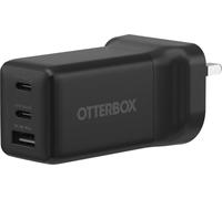 OtterBox Cargador de Pared Standard UK 67W USB-C, 3 Puertos, Negro | 67W USB-C PD GaN Cargador de Pared de 3 Puertos, x2 USB-C Puertos + x1 USB-A Puerto, carga rápida para Smartphones y Tablets