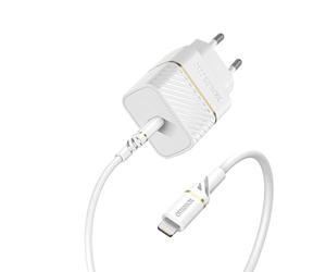 Otterbox Cargador de Pared USB-C PD 20W y Cable USB-C a Lightning, Blanco | Certificado MFi, Kit de Carga Rápida para Smartphones y Tablets, resistente a caídas, Ultra Duradero
