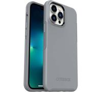 OtterBox Funda para iPhone 13 Pro Max y iPhone 12 Pro Max (solamente), serie Symmetry, color gris resistente, ultra elegante, compatible con carga inalámbrica, bordes elevados que protegen la cámara y