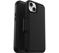 Otterbox Funda para iPhone 14 Plus Strada, Resistente a Golpes y caídas,Tapa en Piel, 2 Slots para Tarjetas,Testada 3X con los estándares Militares anticaídas, Negro, Sin Caja Retail