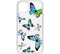 Otterbox Funda para iPhone 14 Plus Symmetry Clear, Resistente a Golpes y caídas, Fina,Testada 3X con los estándares Militares anticaídas, Antimicrobiana, Butterfly