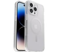 Otterbox Funda para iPhone 14 Pro MAX Symmetry+ Clear para MagSafe, Resistente a Golpes y caídas,Protectora, Fina, Testada 3X con estándares Militares anticaídas, Antimicrobiana, Transparente